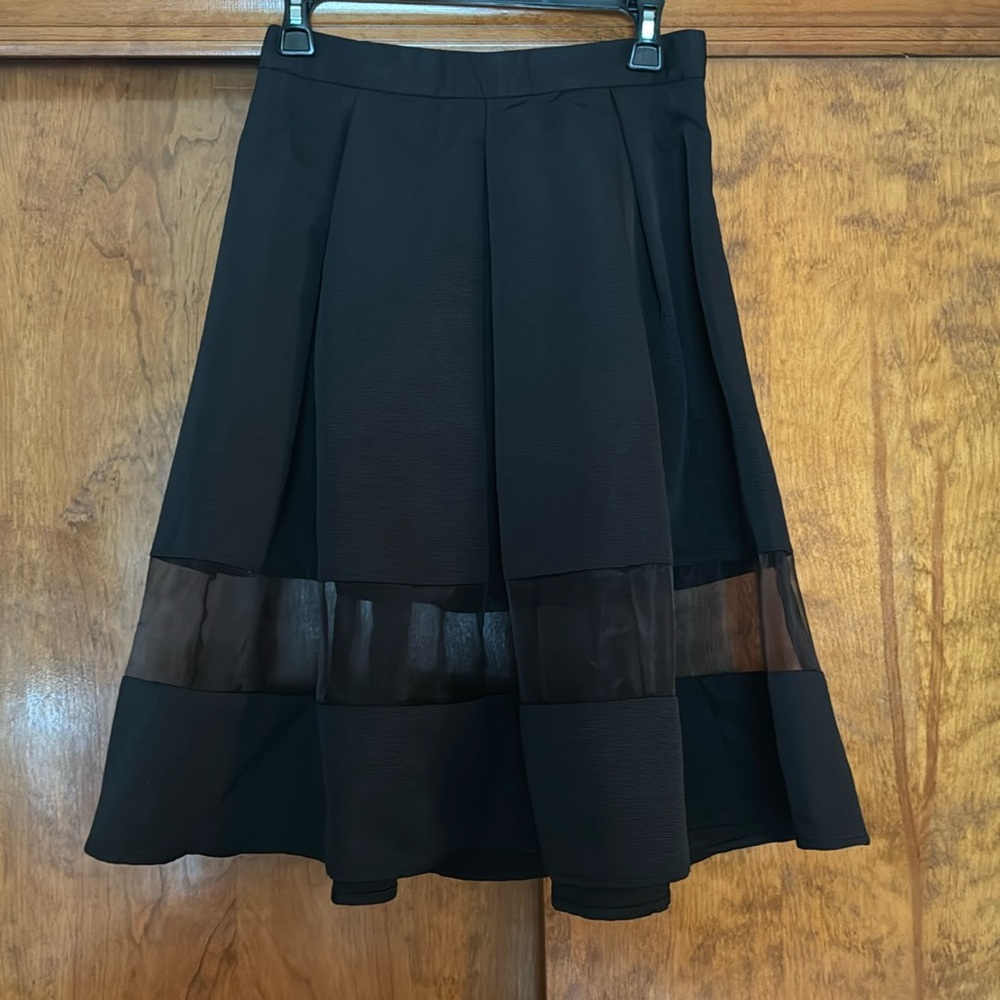 Black Express Skirt with Sheer panel